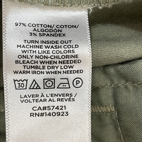 NWOT Loft High Rise Wide Leg Crop Chino Pant Green 4 - Picture 13 of 15